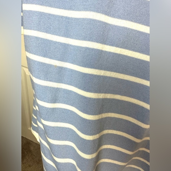STS SAIL TO SABLE Nautical Striped Sweater Dress Blue White Scoop Neck Knit - Picture 6 of 10